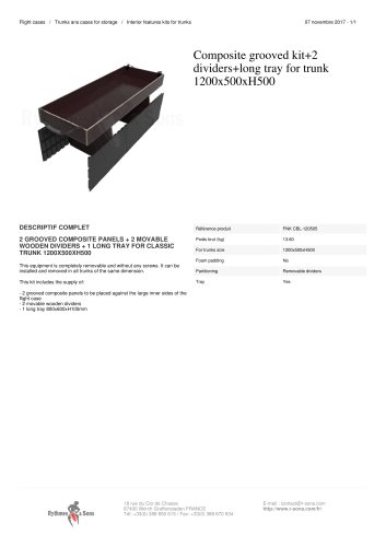 COMPOSITE GROOVED KIT+2 DIVIDERS+LONG TRAY FOR TRUNK 1200X500XH500