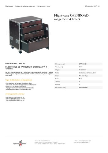 FLIGHT-CASE OPENROAD® RANGEMENT 4 TIROIRS