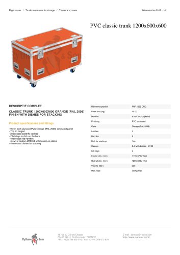 PVC CLASSIC TRUNK 1200X600X600 Orange