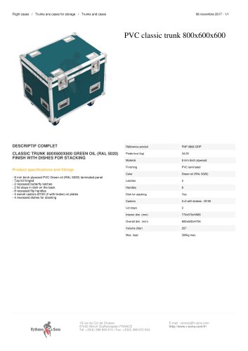 PVC CLASSIC TRUNK 800X600X600 green oil