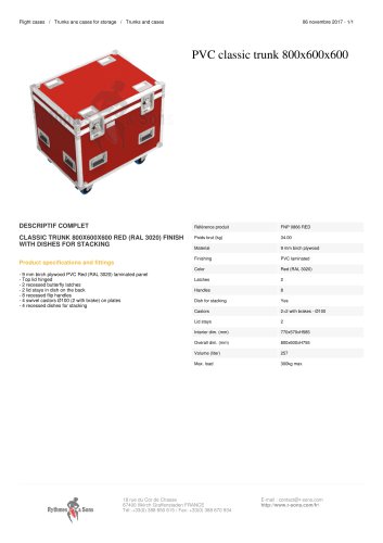 PVC CLASSIC TRUNK 800X600X600 Red