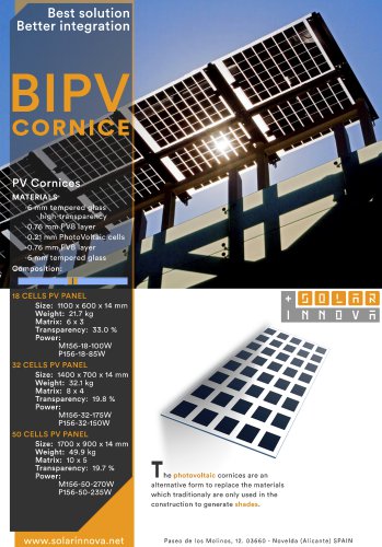 BIPV-Solar Photovoltaic Cornices