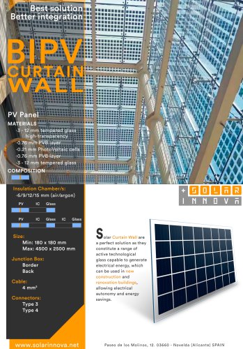 BIPV-Solar Photovoltaic Curtain Walls