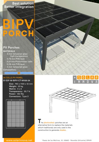 BIPV-Solar Photovoltaic Porches