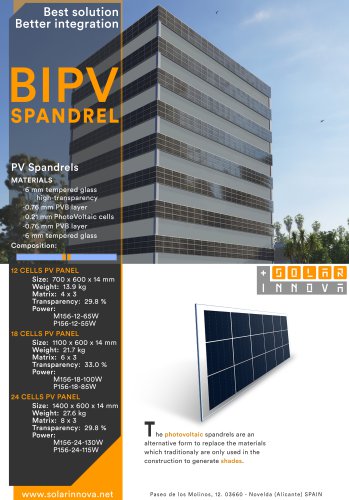 BIPV-Solar Photovoltaic Spandrels