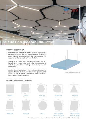 Acoustic suspended baffle ceiling panels
