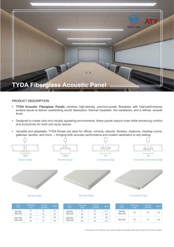 Acoustic suspended fiberglass ceiling panel