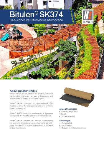 Bitulen® SK374 Self-Adhesive Bituminous Membrane