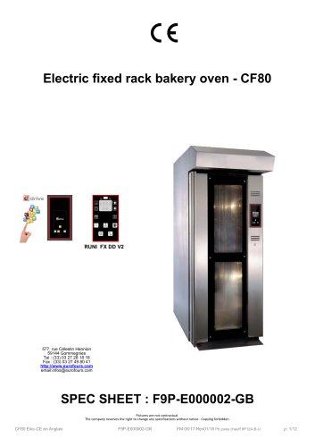 Electric fixed rack bakery oven - CF80