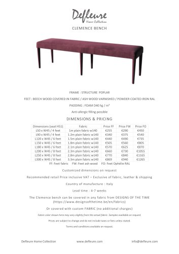 CLEMENCE BENCH