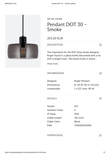 Pendant DOT 30 – Smoke