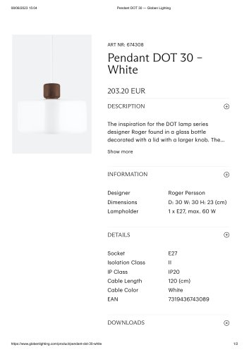 Pendant DOT 30 – White