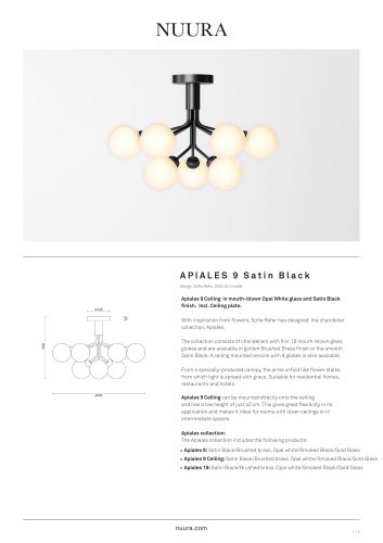 Apiales 9 Ceiling Satin Black