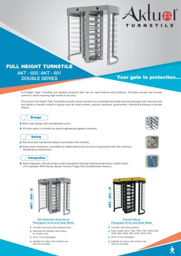 FULL HEIGHT TURNSTILE AKT - 600 AKT - 601