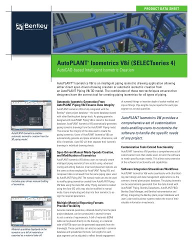 AutoPLANT ® Isometrics V8 i