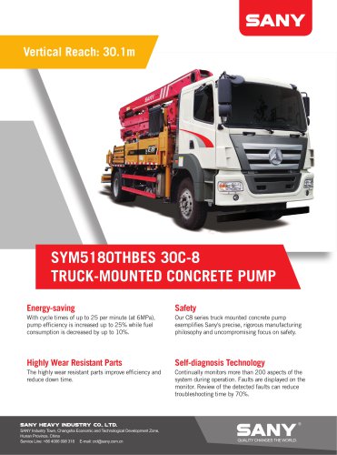 Truck-mounted Concrete Pump- SYM5180THBES 30C-8