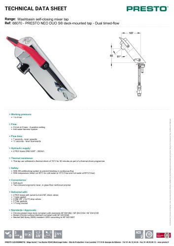 Washbasin self-closing mixer tap