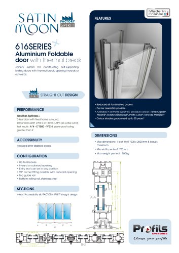 Satin Moon® aluminium foldable door