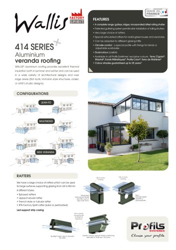 WALLIS® Aluminium veranda roofing