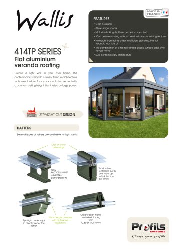 Wallis® flat aluminium veranda roofing