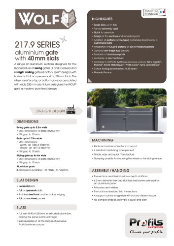 Wolf aluminium gate