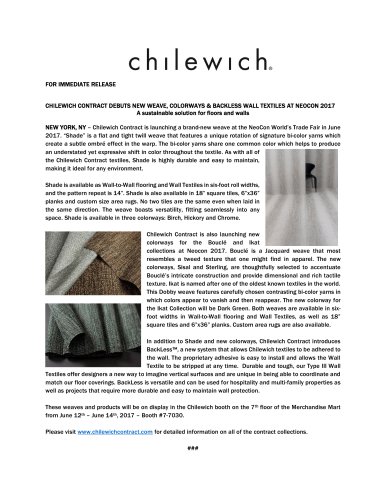 Chilewich Contract Press Release 2017-2018