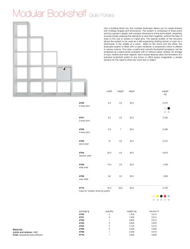 Bibliothèque modulable Giulio Polvara