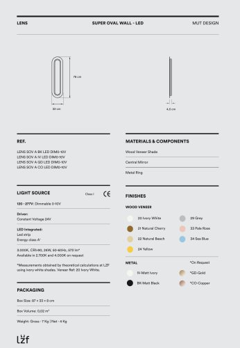 LENS SUPER OVAL WALL - LED