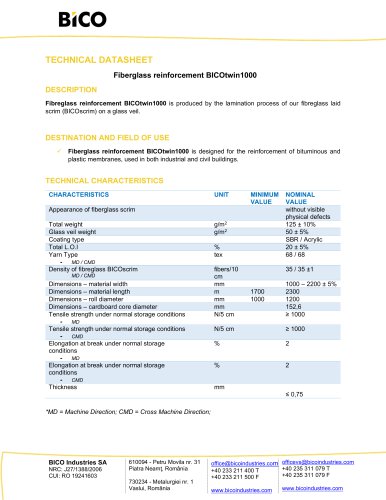 FIBERGLASS REINFORCEMENT BICOtwin1000