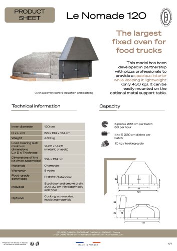 Le Nomade 120 - Product sheet