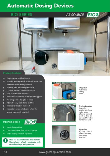 Grease Guardian Bio range - grease traps with dosing capability
