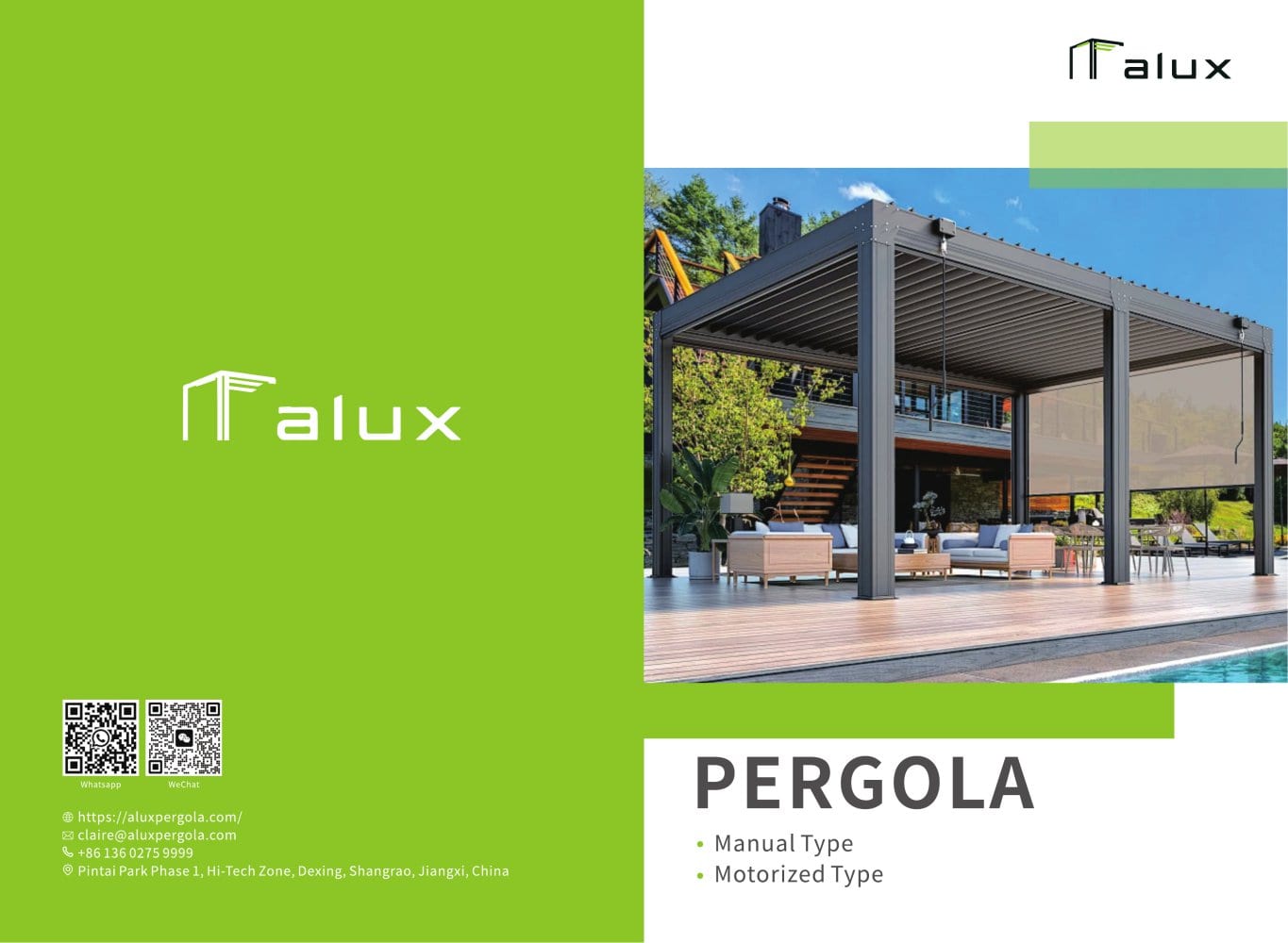 ALUX Steel & Aluminum Pergola Product Catalog 2026 - ALUX Pergola