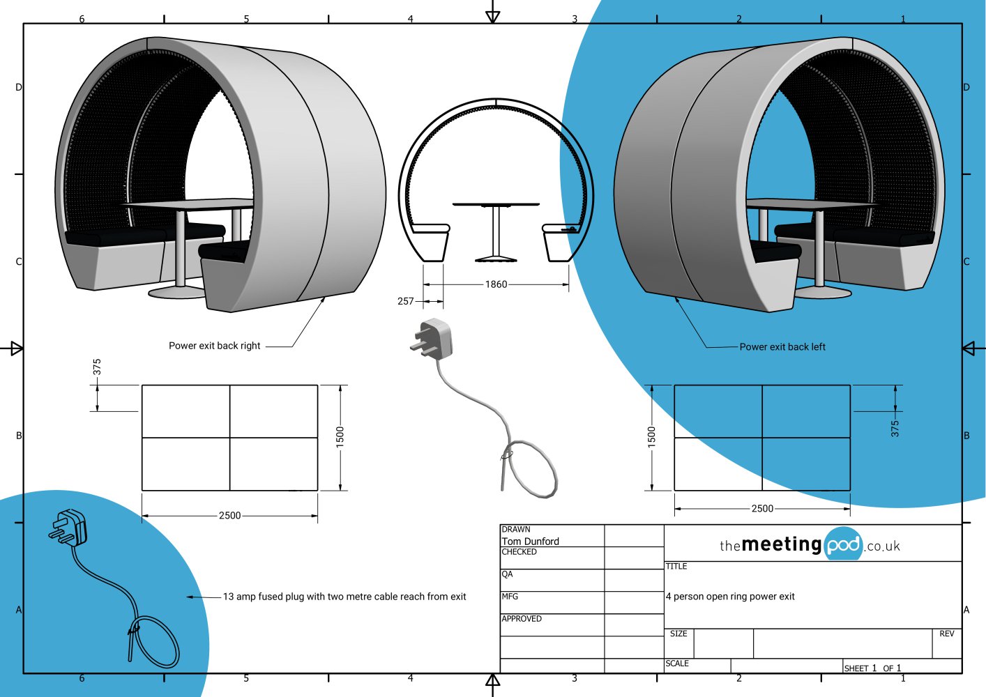 4 Person Open Ring Power Exit - The meeting pod