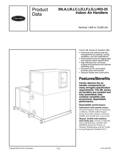 39LA,LB,LC,LD,LF,LG,LH03-25 Indoor Air Handlers