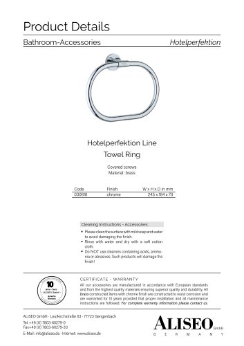 Hotelperfektion Line Towel Ring