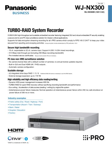 WJ-NX300 TECHNICAL SHEET