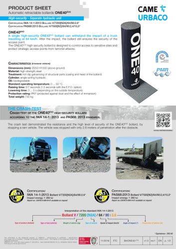 Automatic retractable bollards ONE40EVO