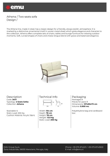 Athena / Two seats sofa