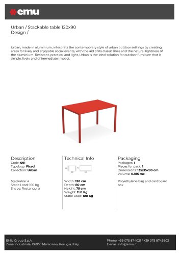 Urban / Stackable table 120x90