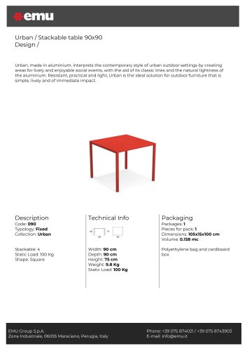 Urban / Stackable table 90x90