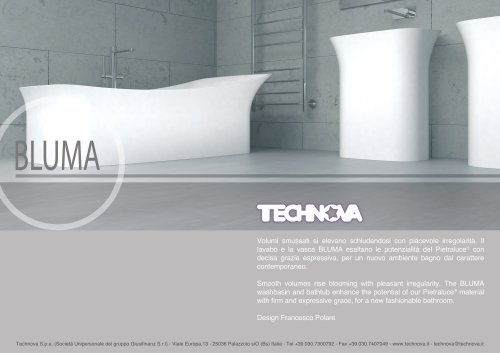 BLUMA bathtub and basin in Pietraluce®