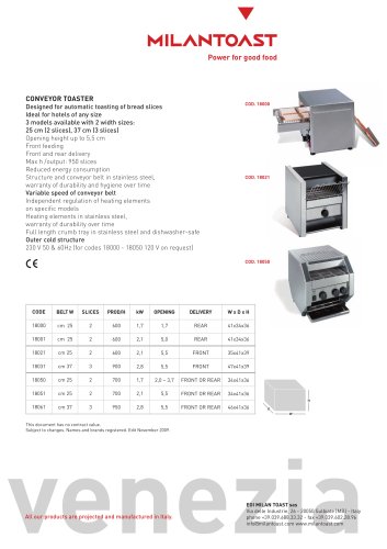 venezia Conveyor Toaster