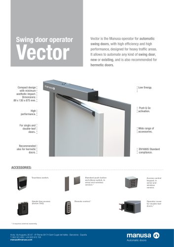 Vector swing door operator 
