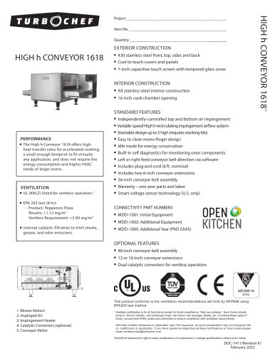 HIGH h CONVEYOR 1618