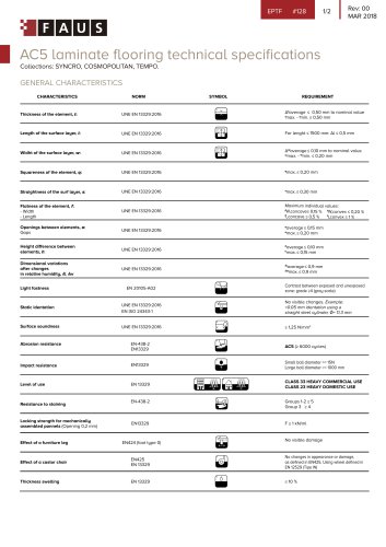 AC5 laminate flooring technical specifications