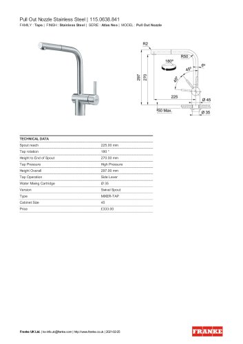 Pull Out Nozzle Stainless Steel | 115.0638.841