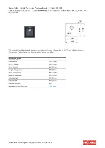 Sirius SID 110-34 Tectonite Carbon Black | 125.0252.227