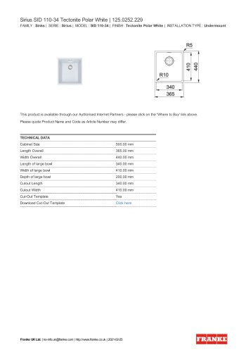 Sirius SID 110-34 Tectonite Polar White | 125.0252.229