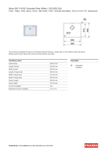 Sirius SID 110-50 Tectonite Polar White | 125.0252.224