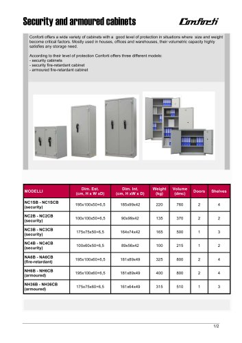 CONFORTI: Security and armoured cabinets